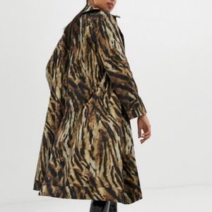 ASOS design tiger printed trench coat